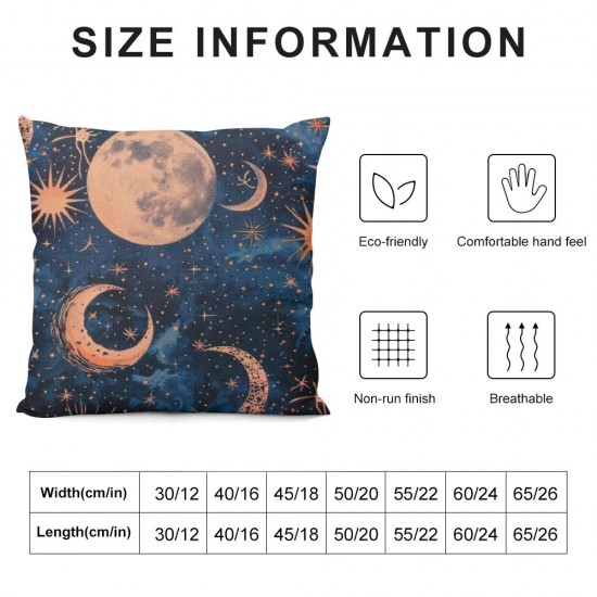 Throw Pillow Covers Watercolor Abstract Sun and Moon Square Pillow for Home Decor Sofa Car Bedroom Art Painting Pillow