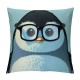 Throw Pillow Covers Lovely Wearing Black Glasses Square Pillowcases for Home Decor Sofa Car Bedroom Animal Blue Background Creative Painting