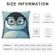 Throw Pillow Covers Lovely Wearing Black Glasses Square Pillowcases for Home Decor Sofa Car Bedroom Animal Blue Background Creative Painting