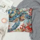 Throw Pillow Covers Cute Swimming Sea Turtle Square Pillowcases for Home Decor Sofa Car Bedroom Colorful Ocean Coral Painting Pillow Cases