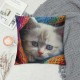 Throw Pillow Covers Cute White Cat Kitten Pet Animal Design Square Pillowcases for Home Decor Sofa Car Bedroom Pillow Cases