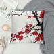 PHYHOO Throw Pillow Covers Cherry Blossom Flower Red Square Pillowcase for Home Decor Sofa Car Bedroom Pillow case