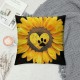 PHYHOO Throw Pillow Covers Cute Dog Paw Print Love Yellow Sunflower Design Square Pillowcase for Home Decor Sofa Car Bedroom Pillow case