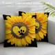 PHYHOO Throw Pillow Covers Cute Dog Paw Print Love Yellow Sunflower Design Square Pillowcase for Home Decor Sofa Car Bedroom Pillow case