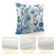 Watercolor Throw Pillow Covers Blue Watercolor and Flowers Art Painting Square Pillowcases for Home Decor Sofa Car Bedroom Pillow case