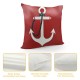 PHYHOO Anchor Throw Pillow Covers White Boat Anchor Nautical Tool on Blue Red Background Square Pillowcases for Home Decor Sofa Car Bedroom Pillow case