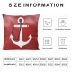 PHYHOO Anchor Throw Pillow Covers White Boat Anchor Nautical Tool on Blue Red Background Square Pillowcases for Home Decor Sofa Car Bedroom Pillow case