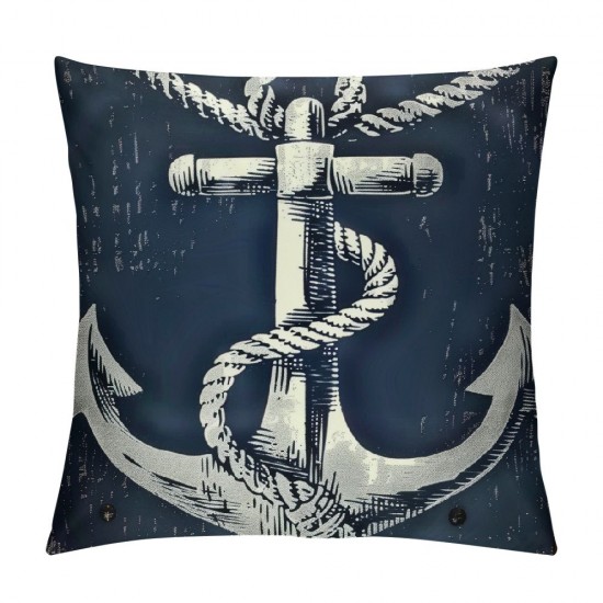 Throw Pillow Covers White Nautical Background Square Pillowcase for Home Decor Sofa Car Bedroom Pillow case