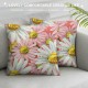 Throw Pillow Covers Pink Daisy Flowers Pattern White Yellow Floral Design Square Pillowcase for Home Decor Sofa Car Bedroom Pillow case