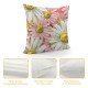 Throw Pillow Covers Pink Daisy Flowers Pattern White Yellow Floral Design Square Pillowcase for Home Decor Sofa Car Bedroom Pillow case