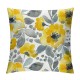 Watercolor Throw Pillow Covers Yellow Gray Beautiful Flowers Leaves Square Pillowcases for Home Decor Sofa Car Bedroom Pillow case