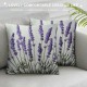 PHYHOO Purple Lavender Flowers Pillowcases Floral Vector Illustration Art Painting Pillow Case Decorative Throw Pillow Cover for Home Sofa Office