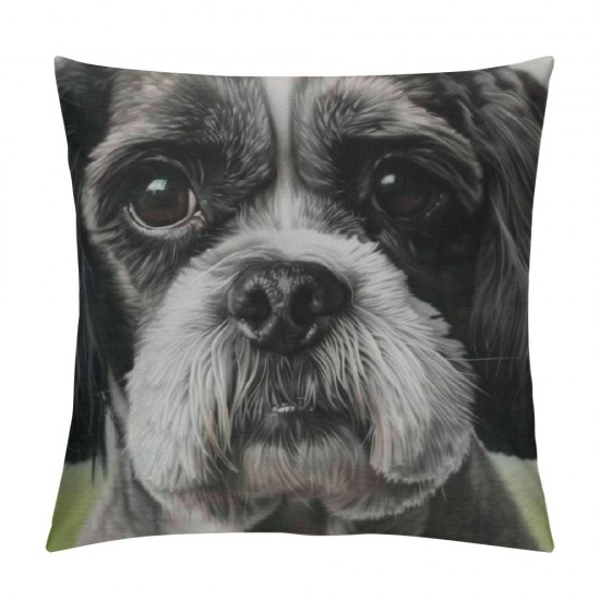 Throw Pillow Covers Cute Dog Lovely Animal Design Square Pillowcases for Home Decor Sofa Car Bedroom Pillow Cases