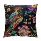 PHYHOO Throw Pillow Covers Vintage Hummingbird Butterfly with Flowers Design Square Pillowcase for Home Decor Sofa Car Bedroom Pillow case