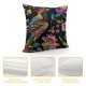 PHYHOO Throw Pillow Covers Vintage Hummingbird Butterfly with Flowers Design Square Pillowcase for Home Decor Sofa Car Bedroom Pillow case