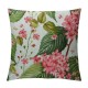 Watercolor Pink Flowers Throw Pillow Covers Wild Green Leaves Floral Seamless Pattern Square Pillowcases for Home Decor Sofa Car Bedroom Pillow case