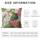 Watercolor Pink Flowers Throw Pillow Covers Wild Green Leaves Floral Seamless Pattern Square Pillowcases for Home Decor Sofa Car Bedroom Pillow case