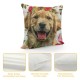 Throw Pillow Covers Dog with Flower Design Square Pillowcase for Home Decor Sofa Car Bedroom Pillow case