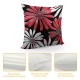 Throw Pillow Covers Abstract Black Red White Daisy Flower Floral Art Print Square Pillowcase for Home Decor Sofa Car Bedroom Pillow case