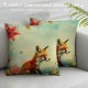 Throw Pillow Covers Watercolor with Flowers Butterfly Print Square Pillowcase for Home Decor Sofa Car Bedroom Pillow case