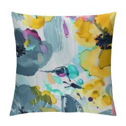 Watercolor Abstract Flower Throw Pillow Covers Floral Spring Seamless Pattern Art Painting Square Pillowcases for Home Decor Sofa Car Bedroom Pillow case