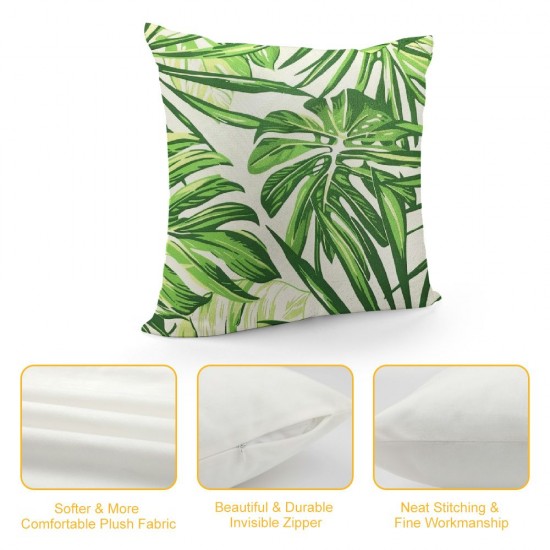 PHYHOO Throw Pillow Covers Palm Tree Tropical Leaf Square Pillowcase for Home Decor Sofa Car Bedroom Pillow case