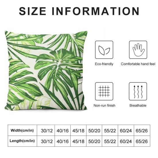 PHYHOO Throw Pillow Covers Palm Tree Tropical Leaf Square Pillowcase for Home Decor Sofa Car Bedroom Pillow case