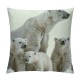 PHYHOO Throw Pillow Covers Cute Polar Bear Family Square Pillowcases for Home Decor Sofa Car Bedroom Wild Animal White Background Art Print Pillow Cases