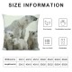 PHYHOO Throw Pillow Covers Cute Polar Bear Family Square Pillowcases for Home Decor Sofa Car Bedroom Wild Animal White Background Art Print Pillow Cases