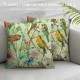 Throw Pillow Covers Vintage Colorful Flowers Birds Butterfly Floral Design Square Pillowcase for Home Decor Sofa Car Bedroom Pillow case