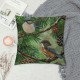 Dense Pine Trees Lovely Birds Throw Pillow Covers Forest Vintage Art Print Square Pillowcases for Home Decor Sofa Car Bedroom Pillow case