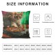 PHYHOO Funny Cat and Pizza in Space Throw Pillow Covers Cute Animal Art Design Pattern Square Pillowcases for Home Decor Sofa Car Bedroom Pillow case