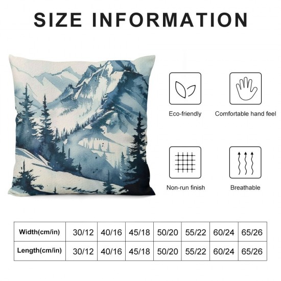 Throw Pillow Covers Towering Overlapping Square Pillowcases for Home Decor Sofa Car Bedroom Trees Landscape Watercolor Painting Pillow Cases