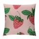 Throw Pillow Covers Gradually Varied Pink Strawberries Square Pillowcases for Home Decor Sofa Car Bedroom Green Leaves Design Pillow Cases