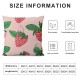 Throw Pillow Covers Gradually Varied Pink Strawberries Square Pillowcases for Home Decor Sofa Car Bedroom Green Leaves Design Pillow Cases