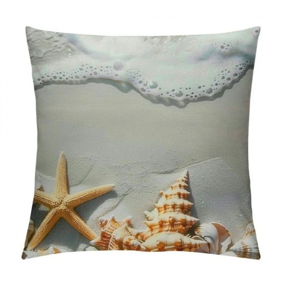 Throw Pillow Covers Sand Beach Starfish Design Square Pillowcase for Home Decor Sofa Car Bedroom Pillow case