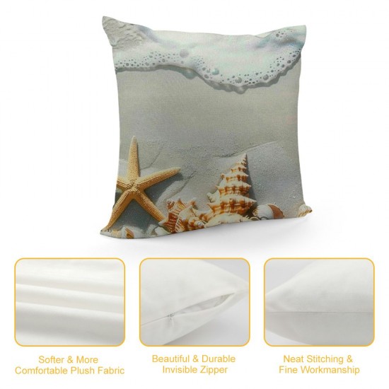 Throw Pillow Covers Sand Beach Starfish Design Square Pillowcase for Home Decor Sofa Car Bedroom Pillow case