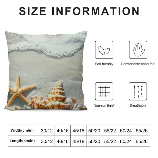 Throw Pillow Covers Sand Beach Starfish Design Square Pillowcase for Home Decor Sofa Car Bedroom Pillow case