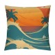 Vintage and Sky Throw Pillow Covers Seascape with Island Abstract Art Design Square Pillowcases for Home Decor Sofa Car Bedroom Pillow case