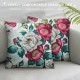 Throw Pillow Covers Watercolor Blossoming Flowers Rose Spring Floral Design Square Pillowcase for Home Decor Sofa Car Bedroom Pillow case