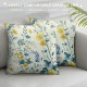 Flowers Throw Pillow Covers Spring Floral Pattern Yellow Blue Square Pillowcases for Home Decor Sofa Car Bedroom Pillow case