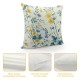 Flowers Throw Pillow Covers Spring Floral Pattern Yellow Blue Square Pillowcases for Home Decor Sofa Car Bedroom Pillow case