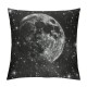 PHYHOO Throw Pillow Covers Black Starry Sky Stars Moon Constellation Black and White Design Square Pillowcases for Home Decor Sofa Car Bedroom Pillow Cases