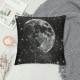 PHYHOO Throw Pillow Covers Black Starry Sky Stars Moon Constellation Black and White Design Square Pillowcases for Home Decor Sofa Car Bedroom Pillow Cases