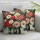 PHYHOO  Pillow Covers  Let Freedom Ring Independence Day Decorations America Flag Patriotic Throw Pillow Covers Memorial Day Cushion Case for Sofa Couch