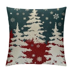 Christmas Pillow Covers Red White Christmas Tree Snowflakes Decor Throw Pillows Winter Xmas Holiday Outdoor Cushion Cases for Couch Bed Decorations