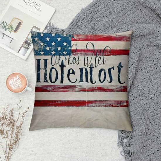 PHYHOO Independence Day Quotes Pillow Covers Patriotic Throw Pillow Cases Faith Family Freedom Farmhouse Decorative Cushion Covers for Sofa Couch Linen