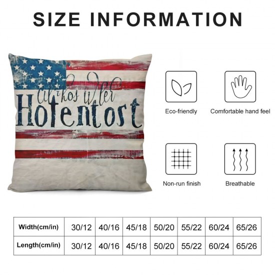 PHYHOO Independence Day Quotes Pillow Covers Patriotic Throw Pillow Cases Faith Family Freedom Farmhouse Decorative Cushion Covers for Sofa Couch Linen