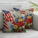 PHYHOO Pillow Covers Grey Stripes Independence Day America Flag Decorations Patriotic Throw Pillow Covers Cushion Case for Sofa Couch