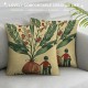 PHYHOO Vintage Farmhouse Animal Pillow Covers  Retro Farmer's Market Truck Rooster Sheep Feed Seed Premium Poultry Farm Home Décor Throw Pillow Case Cushion Cover for Sofa